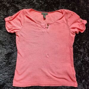 Ralph Lauren Coral Short Sleeve Top